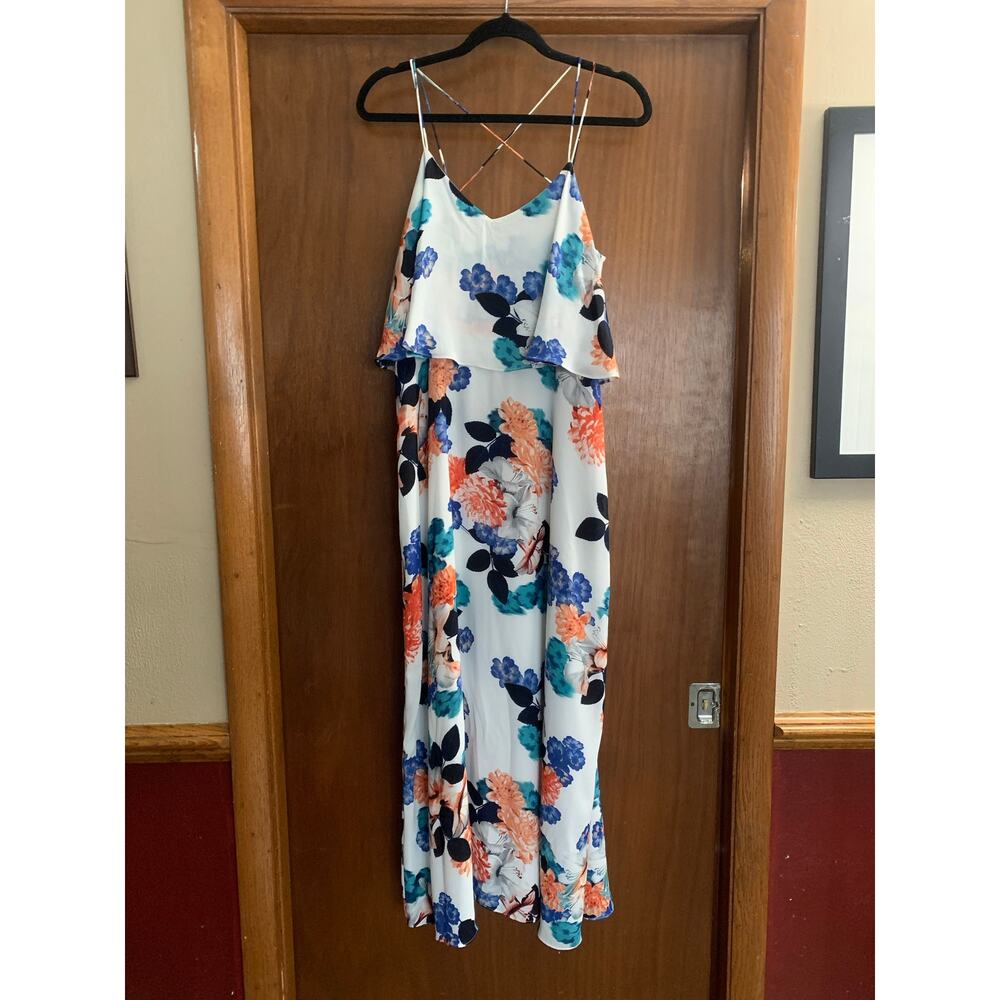Vince Camuto Floral Maxi Dress Size 12 Flowy Summer Wedding Guest